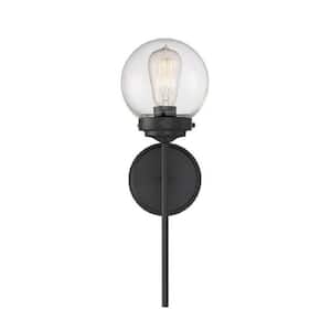 6 in.W x 18 in. H 1-Light Oil Rubbed Bronze Wall Sconce with Clear Glass Orb Shade