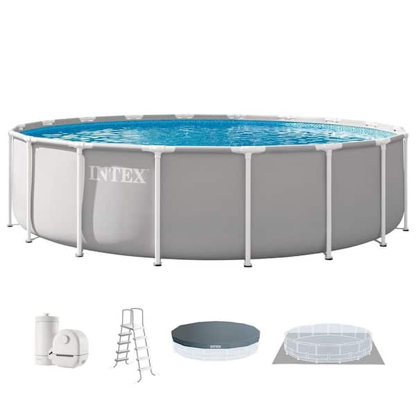 Prism Frame 18 ft. x 48 in. Premium Round Above Ground Pool Set with Filter Pump, 48 in. Depth