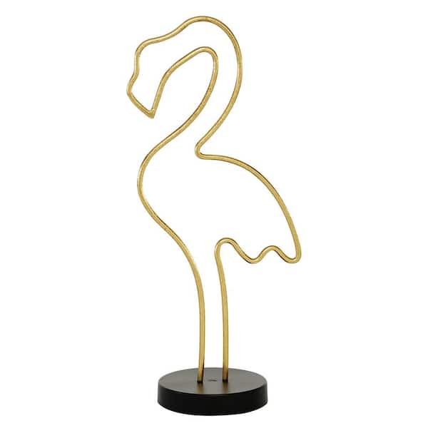 CosmoLiving by Cosmopolitan Gold Metal Flamingo Sculpture