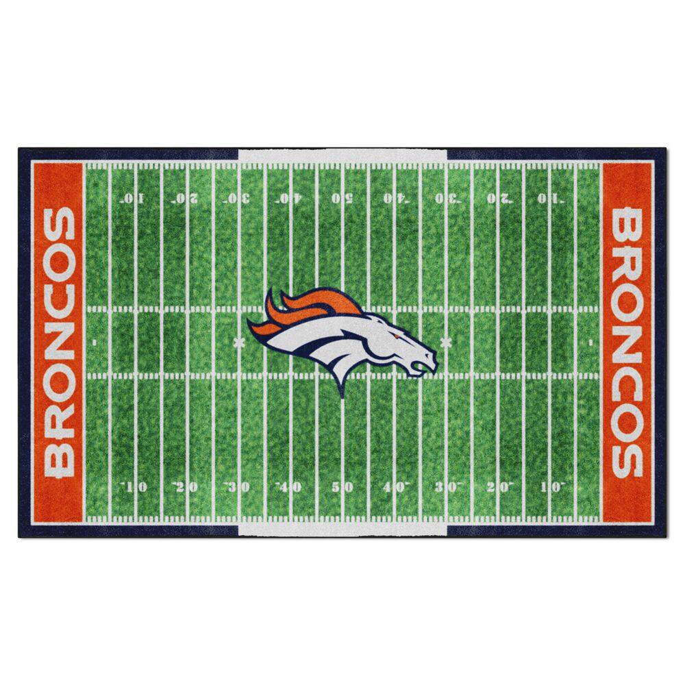 FANMATS Denver Broncos 3 ft. x 6 ft. Football Field Rug Runner Rug 7350 -  The Home Depot