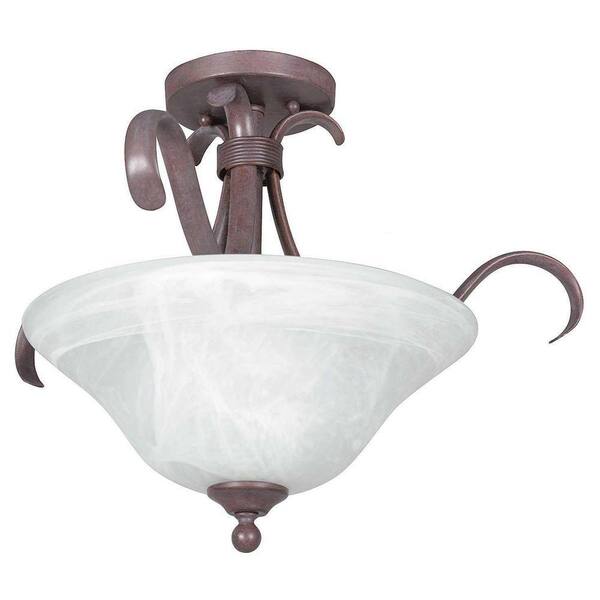 Sunset Lighting Manis 2-Light Oil Rubbed Bronze Semi Flush Mount