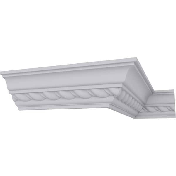 SAMPLE - 1-7/8 in. x 12 in. x 1-7/8 in. Polyurethane Classic Roped Crown Moulding