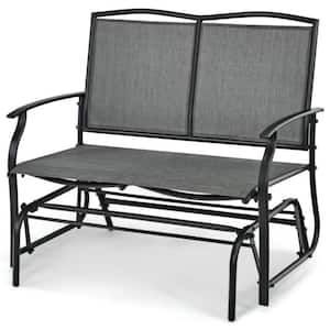 Steel Patio Chair in Gray for Outdoor Backyard and Lawn