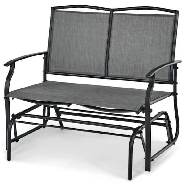 Afoxsos Steel Patio Chair in Gray for Outdoor Backyard and Lawn