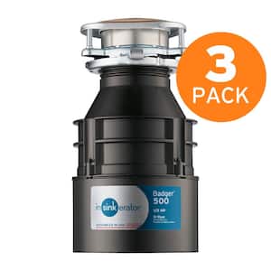 Badger 500 Standard Series 1/2 HP Continuous Feed Garbage Disposal (3-Pack)