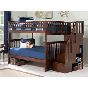 Columbia Staircase Bunk Bed Full over Full in Walnut