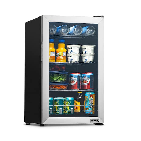 NewAir 17 in. 100 (12 oz.) Can Beverage Cooler with Glass Door in
