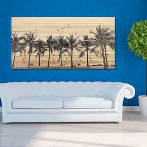 30 in. x 60 in. "Solitary Beach" Arte de Legno Digital Print on Solid Wood Wall Art