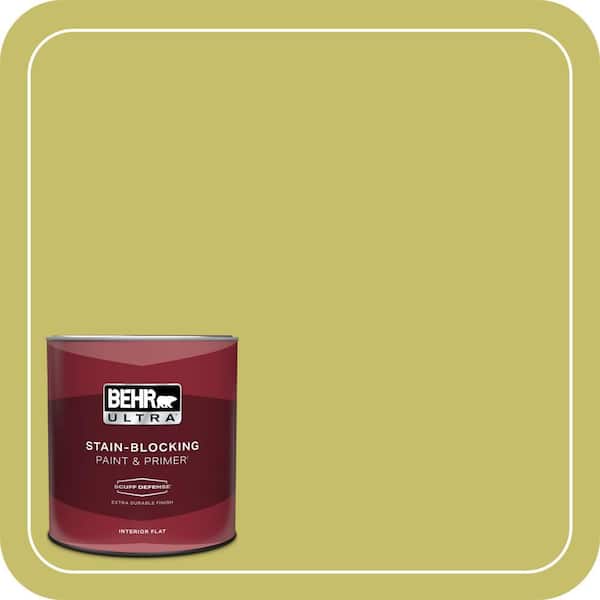 BEHR ULTRA 1 qt. #P350-5 Go Go Lime Extra Durable Flat Interior Paint & Primer