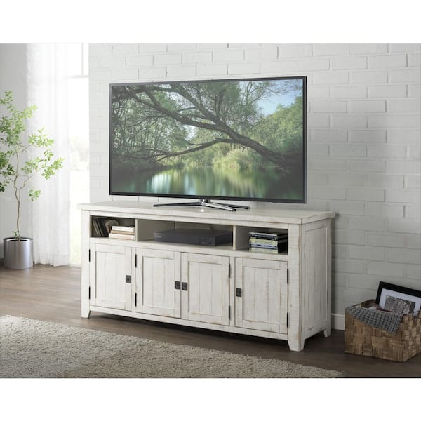 Karlstad TV Unit with Storage in Classic White