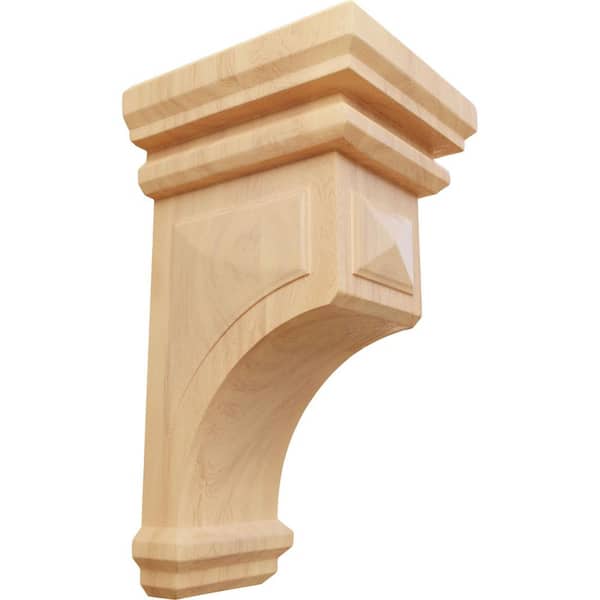 Ekena Millwork 7 in. x 14 in. x 7-3/4 in. Red Oak Jumbo Woodruff Wood Corbel