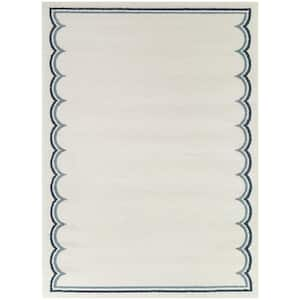 Marinatos Cream 8 ft. x 10 ft. Border Area Rug