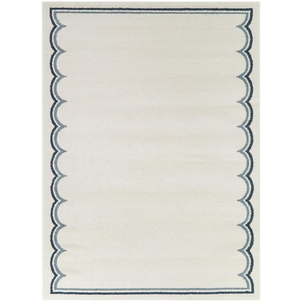 BALTA Marinatos Cream 8 ft. x 10 ft. Border Area Rug
