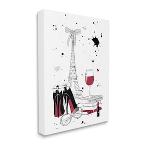 Stupell Industries Glam Fashion Book Set with Makeup 24x30 Oversized Stretched Canvas Wall Art