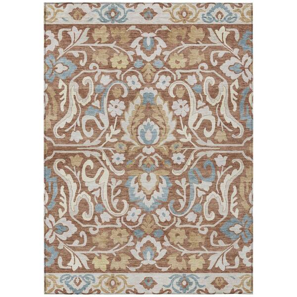 Chantille Machine Washable Indoor/Outdoor Abstract ACN3159 Rust 5 ft. x 7 ft. 6 in. Area Rug
