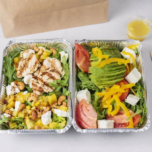 50-Pack  8.5 in. L x 6 in. W Aluminum Pans with Lids, Disposable Tin Foil Pans for Baking, Meal Prep and Freezer