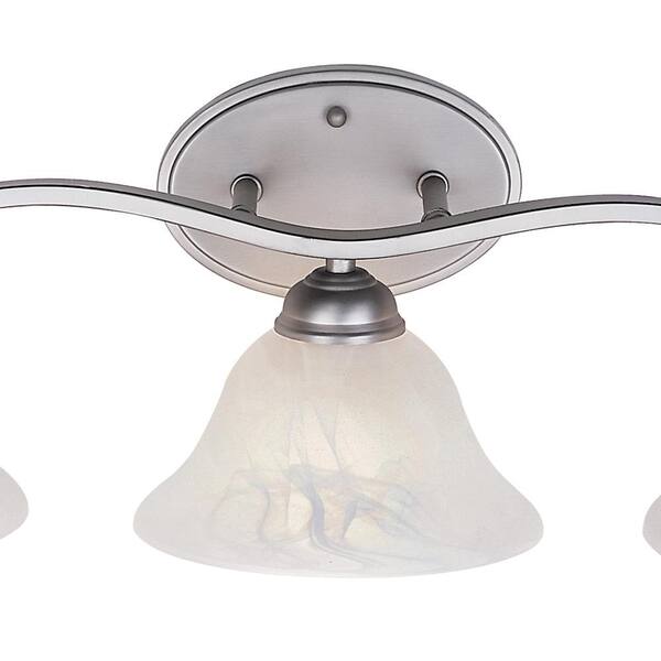 Bel Air Lighting 3-Light Brushed Nickel Bathroom Vanity Light