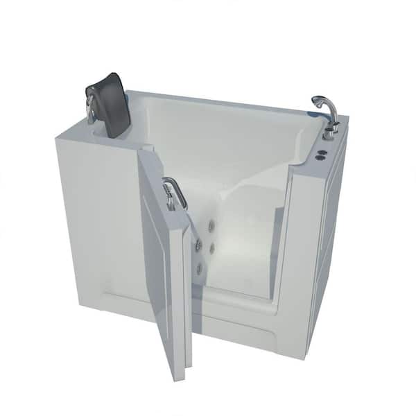 Universal Tubs Nova Heated 4 ft. Walk-In Whirlpool Bathtub in White with Chrome Trim
