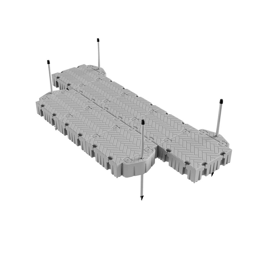 Flexx 8 ft. Shoreline Floating Dock Package with Pipe Guides