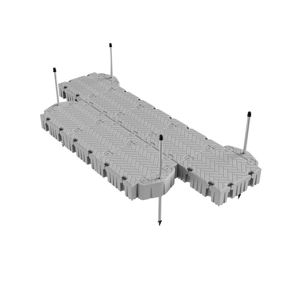 Unbranded Flexx 8 ft. Shoreline Floating Dock Package with Pipe Guides