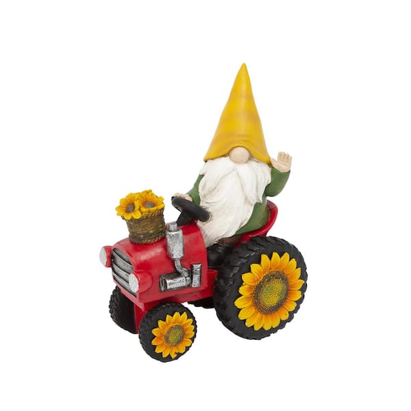 7.9 in. H Garden Gnome Driving