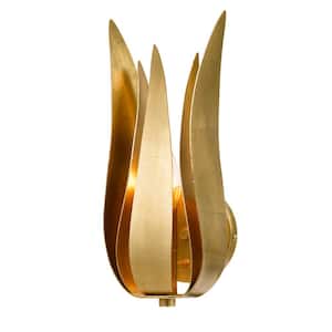Broche 1-Light Antique Gold Wall Sconce