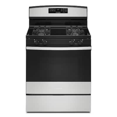 5 cu. ft. 30 in. 4-Burner Freestanding Gas Range with Self-Clean Option in Stainless Steel