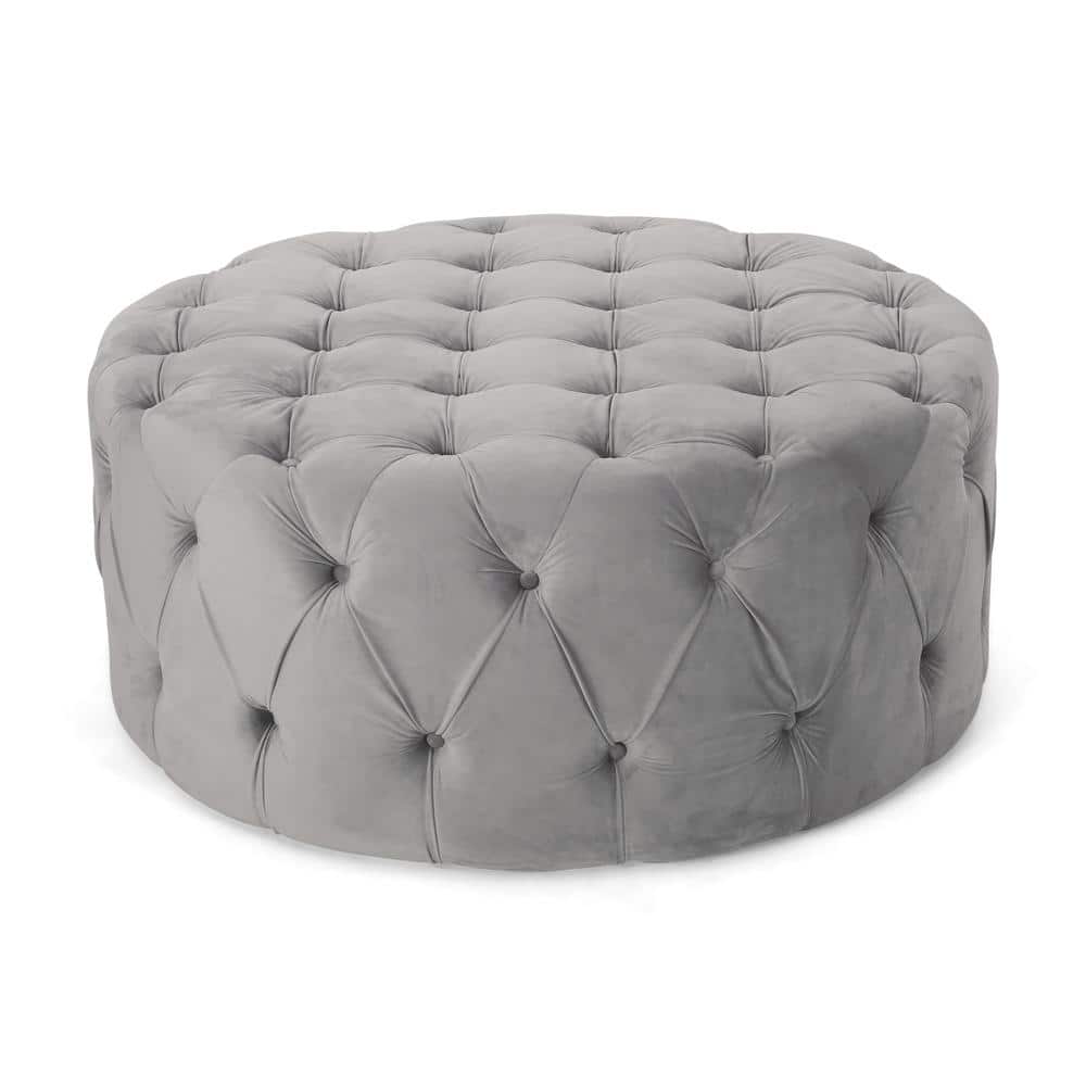 Metal Outdoor Ottoman with Metal Frame and CushionGuard, Gray Cushion