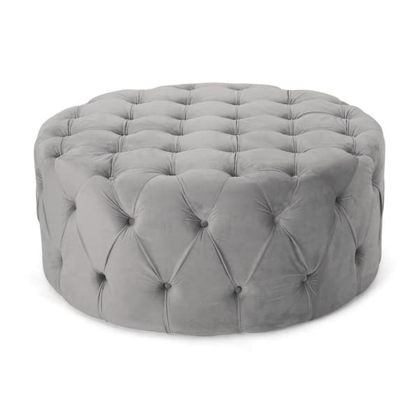 Metal Outdoor Ottoman with Metal Frame and CushionGuard, Gray Cushion