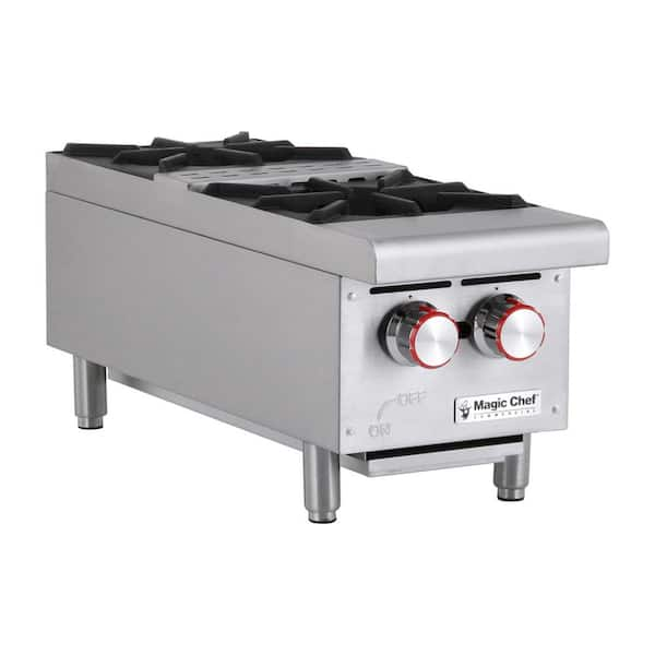 Chef AAA - KF-HP12-M, Commercial 12 Hot Plate Countertop 2 Burner Gas