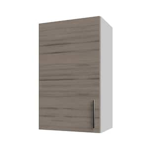 Miami Weatherwood Matte 18 in. x 30 in. x 12 in. Flat Panel Stock Assembled Wall Kitchen Cabinet