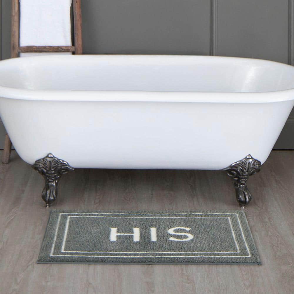 Pewter Micro Denier Polyester 2' x 3' 4" Bath Rug