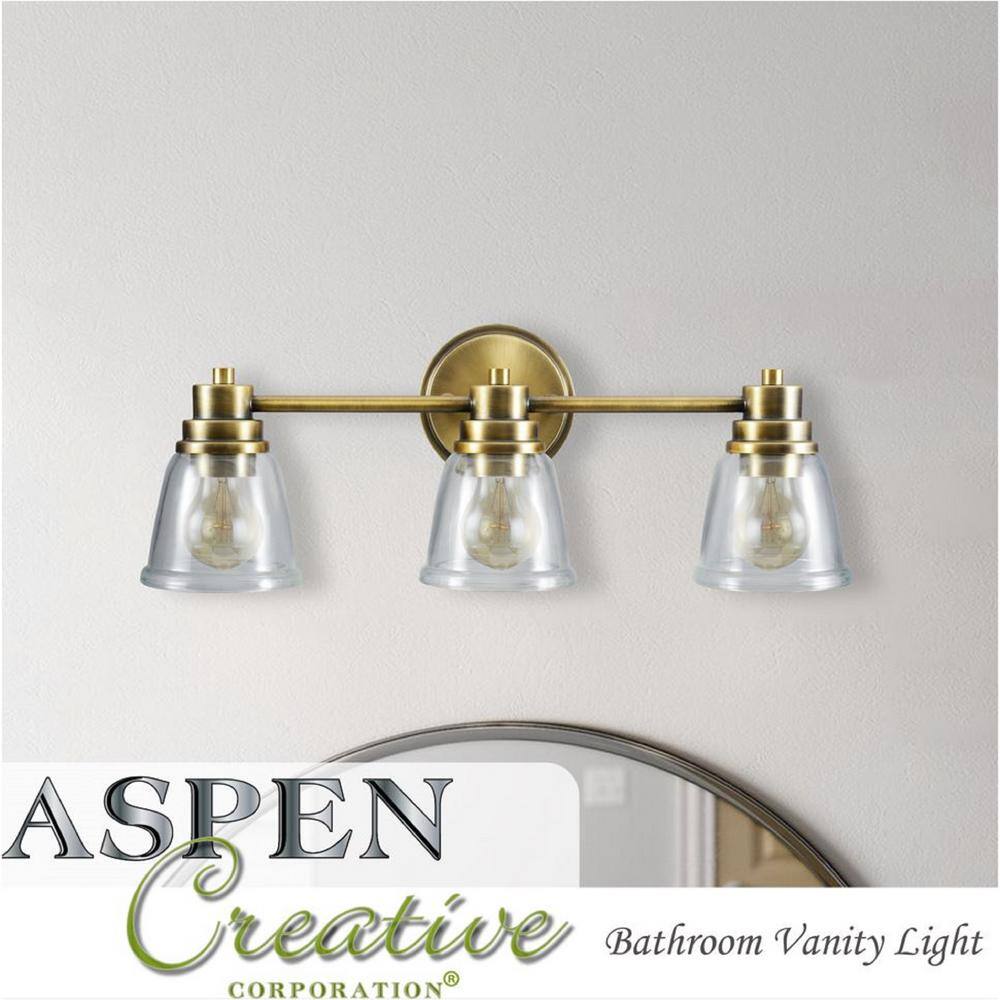 Chrome 3-Light Bathroom Vanity with White Opal Glass Shades