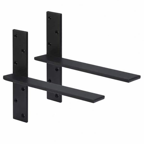 12 in. L Free Hanging Countertop Support Bracket, Hidden Floating Wall Bracket, 3/8 in. Thick Shelf Bracket (2-Pack)
