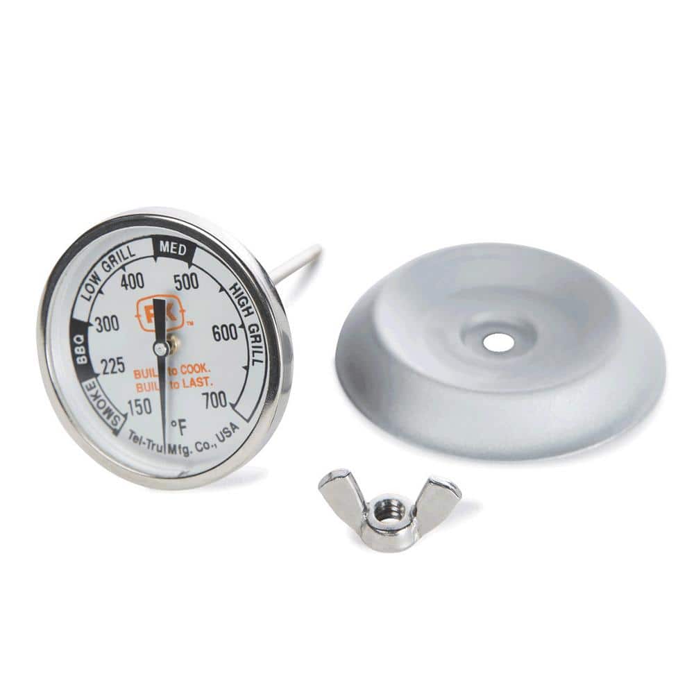 PK Grills BBQ Analog Thermometer in Gray Silver by Tel-Tru PK99085