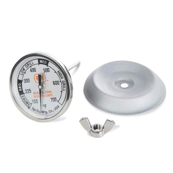 PK Grills BBQ Analog Thermometer in Gray Silver by Tel-Tru