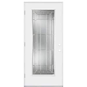 36 in. x 80 in. Sequence Full Lite Right-Hand Outswing Primed Impact Steel Prehung Front Exterior Door No Brickmold
