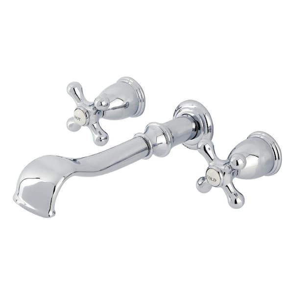 2-Handle Wall Mount Roman Tub Faucet in Polished Chrome (Valve Included)