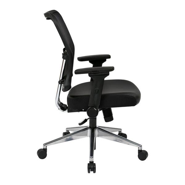 Office Star Black Deluxe R2 SpaceGrid Back Chair with Memory Foam Mesh