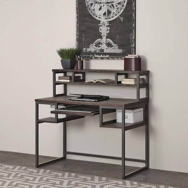 Home Styles Barnside Gray Desk with Hutch