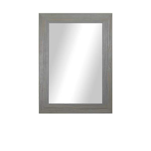 Unbranded Modern Rustic (21.75 in. W x 25.75 in. H) Rectangular Wooden Weathered Grey Mirror