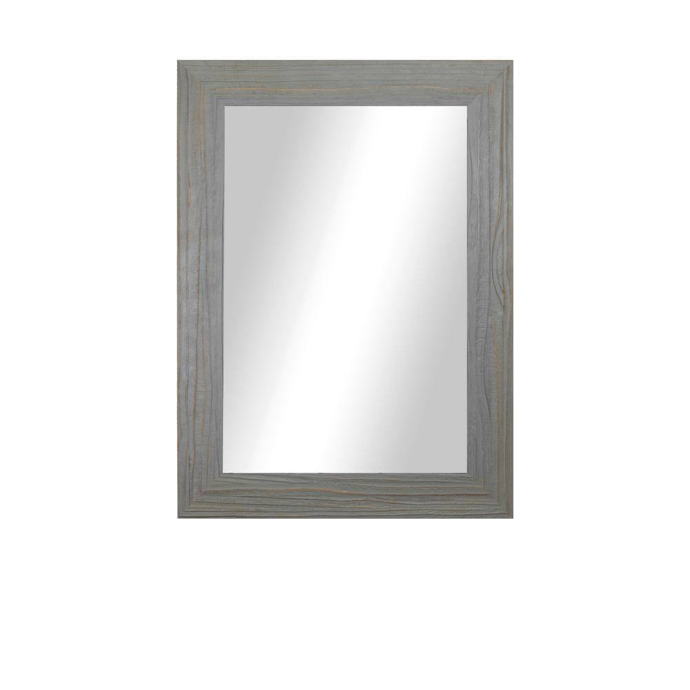 Modern Rustic ( 32.25 in. W x 38.25 in. H ) Rectangular Wooden Weathered Gr