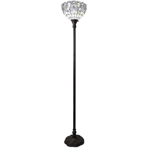 Amora Lighting 72 in. Tiffany Style Torchiere Standing Floor Lamp