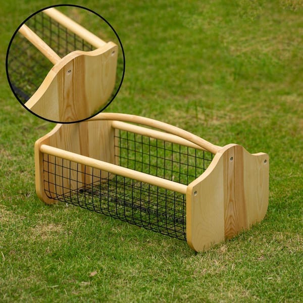 Gardenised Natural Curved Handle Basket 19 in. x 11 in. x 9 in