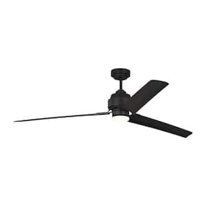 Arcade 68 in. Indoor Midnight Black Ceiling Fan with Remote Control