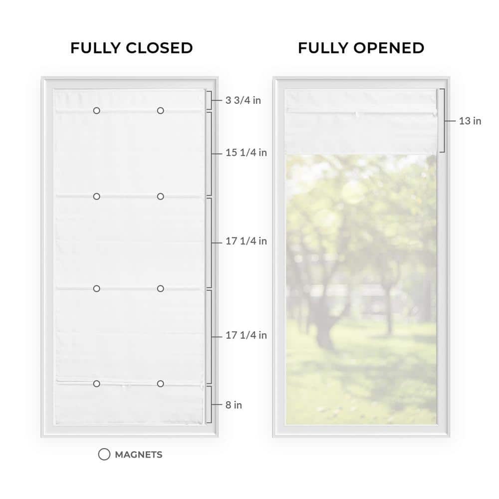 Runway White Cordless Fabric Roman Shades 36"W x 64"H