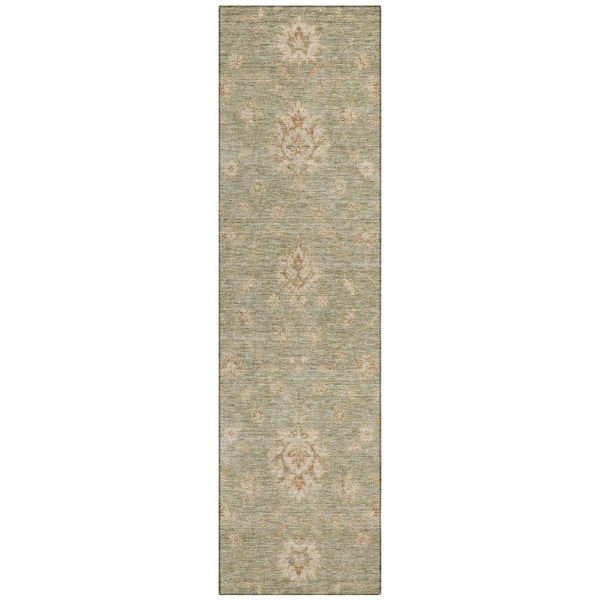 Chantille Machine Washable Indoor/Outdoor Abstract ACN3076 Sage 2 ft. x 7 ft. Runner Rug