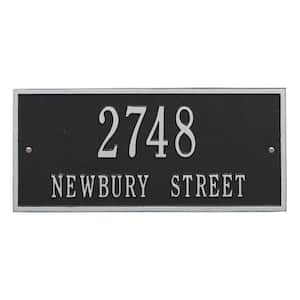 Hartford Rectangular Black/Silver Standard Wall 2-Line Address Plaque