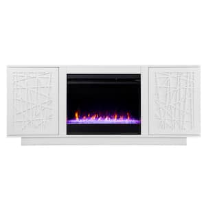 Luke 60 in. Color Changing Fireplace with Media Storage