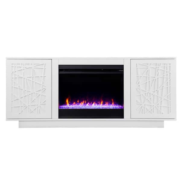 Luke 60 in. Color Changing Fireplace with Media Storage